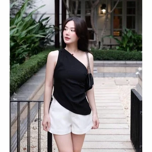 𝗖𝗵𝗶 𝗟𝗶𝗻𝗲𝗻 - Áo Linen Tơ lệch vai