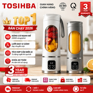 Bảo hành 3 năm-Máy Xay Sinh Tố Cầm Tay -Dung Tích Lớn 450 ML-12 Lưỡi Dao-Tích Hợp Cảm Biến AI- Có Thể Sạc Mang Đi