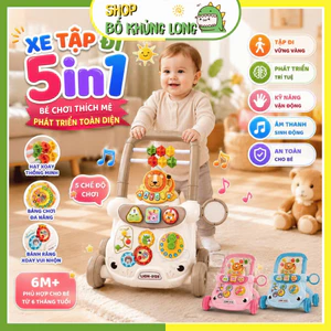 Xe Tập Đi Đa Năng Cho Bé 5IN1 Xe Đẩy Tập Đi Chống Lật Chống Trượt Chống Chân Vòng Kiềng - BỐ KHỦNG LONG
