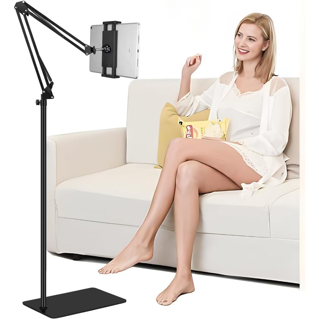 Giá đỡ ipad, điện thoại có đế chân đứng 1m35 hợp kim nhôm xoay 360 độ cao cấp quay video đa góc đứng/ngang chuyên nghiệp
