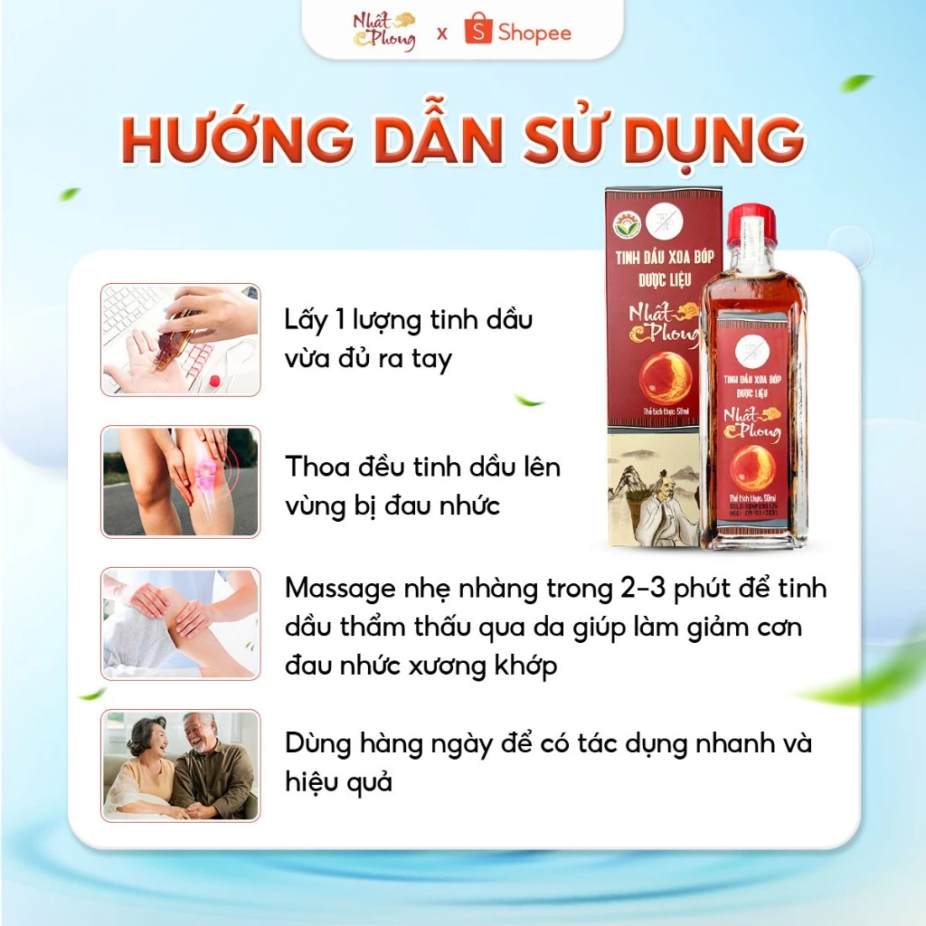 Tinh dầu xoa bóp dược liệu Nhất Phong 50ml giảm đau nhức xương khớp, nhức mỏi cơ bắp, làm ấm cơ thể