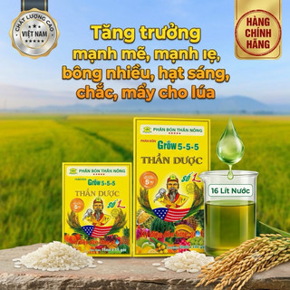 Phân bón lá đậm đặc Thần Dược số 1 Grow 5-5-5 (Gói 10ml) Ba Lá Xanh, Tăng trưởng mạnh mẽ, bông nhiều, hạt sáng