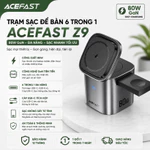 Trạm sạc nhanh để bàn ACEFAST Z9 GaN 80W 6 trong 1 đa năng, tích hợp cáp USB-C, củ sạc adapter chân EU — ảnh 1