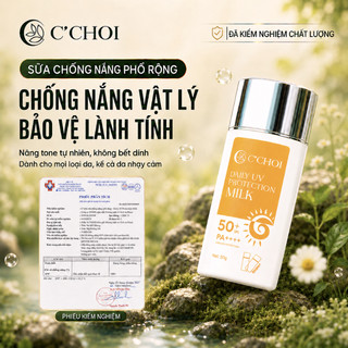 [QUÀ TẶNG] Sữa chống nắng phổ rộng C'Choi Dưỡng da sáng khoẻ - Daily UV Protection Milk SPF 50+ 50g]
