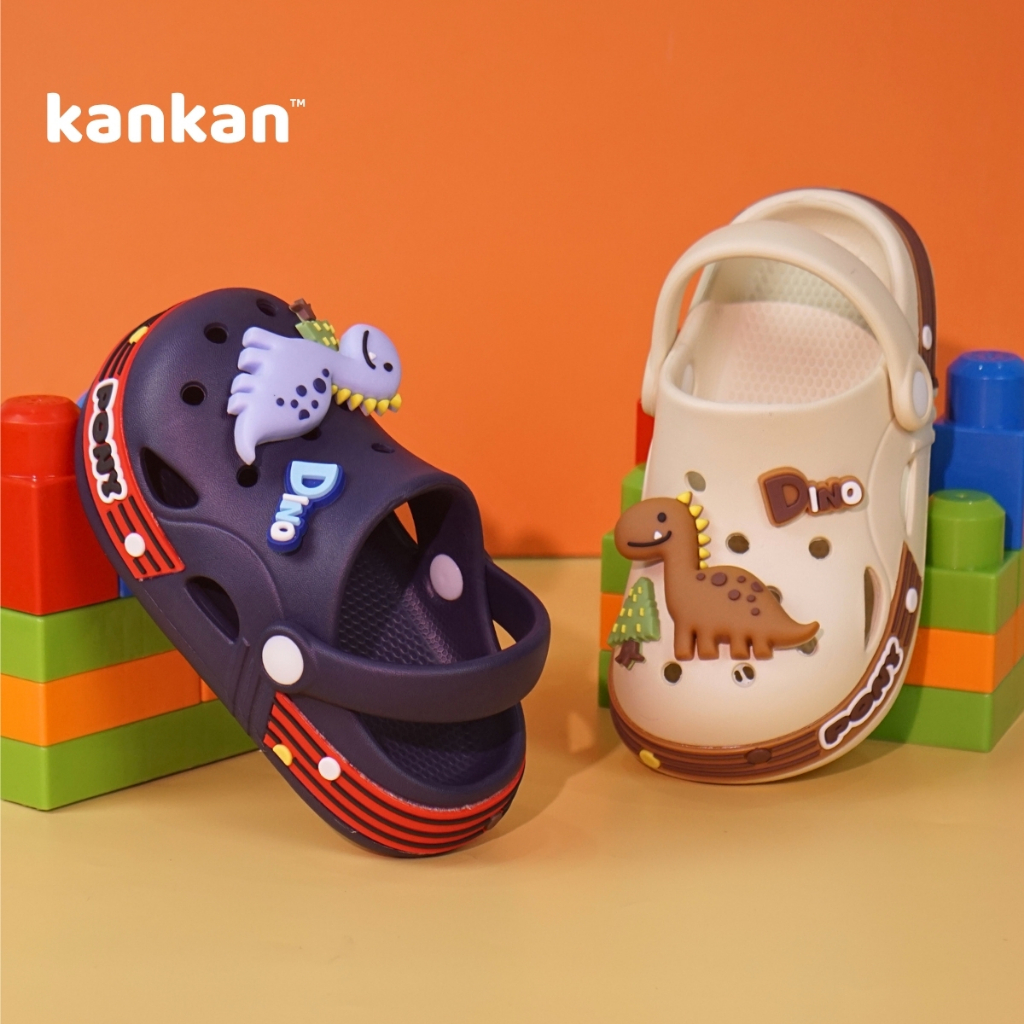Sục Khủng Long Cho Bé Trai KanKanStore Dép Sục Trẻ Em Quai Hậu Nhẹ Êm Chân KA145