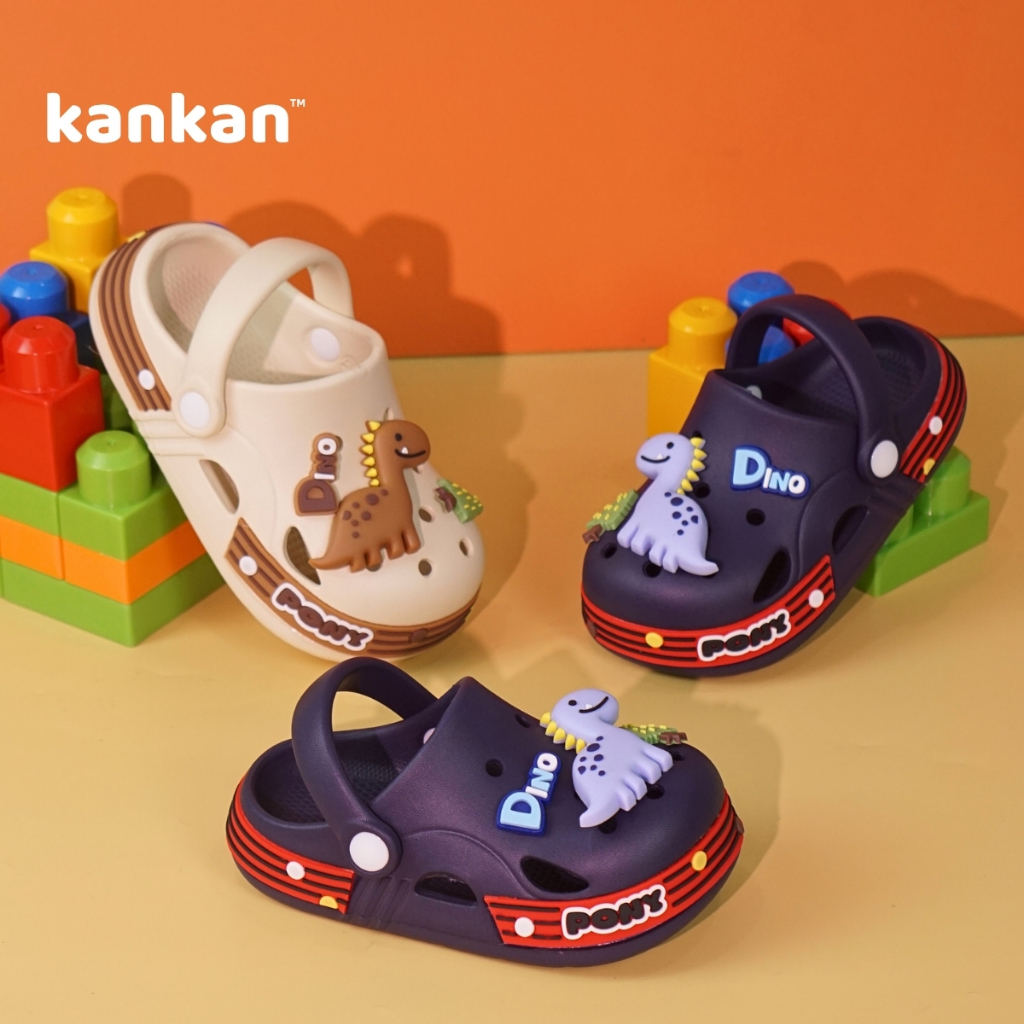 Sục Khủng Long Cho Bé Trai KanKanStore Dép Sục Trẻ Em Quai Hậu Nhẹ Êm Chân KA145