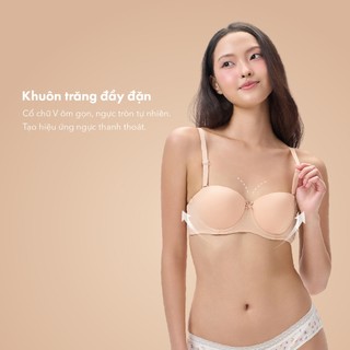 Áo ngực cup ngang Strapless Bra hỗ trợ nâng đẩy tạo khuân tròn đầy ONOFF Basic -16UF25A452
