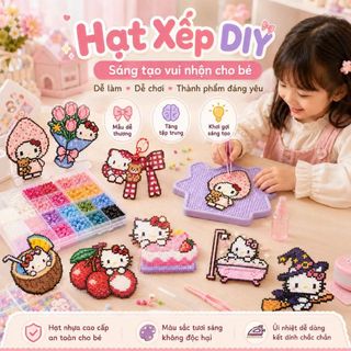 【🎁Bộ đồ chơi】Bộ hạt xếp sáng tạo DIY cho trẻ em【Mẫu mới thông minh】 | Gồm hạt các màu + dụng cụ + bảng xếp hạt