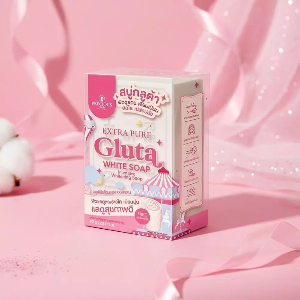 Xà Phòng Gluta 80g Làm Trắng Sáng Da Toàn Thân Dịu Nhẹ Dưỡng Ẩm Không Khô Căng Tặng Lưới Tạo Bọt