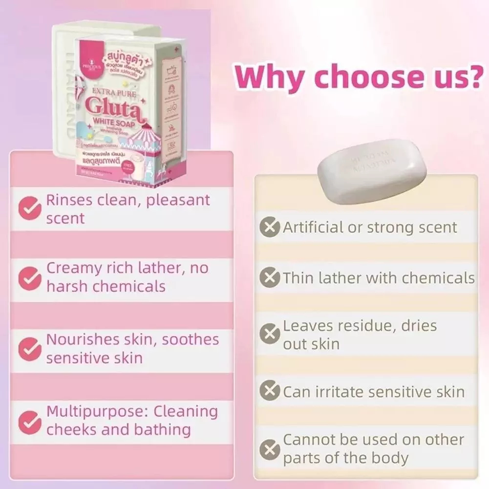 Xà Phòng Gluta 80g Làm Trắng Sáng Da Toàn Thân Dịu Nhẹ Dưỡng Ẩm Không Khô Căng Tặng Lưới Tạo Bọt