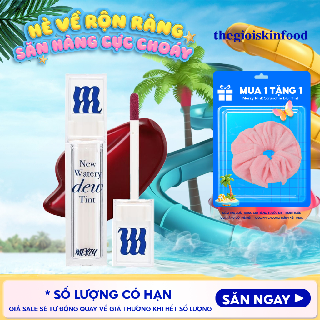 [Merzy New Dew] Son Tint Bóng Merzy Dạng Thạch Lâu Trôi, Môi Ẩm Mịn The Watery Dew Tint 4g ThegioiSkinfood