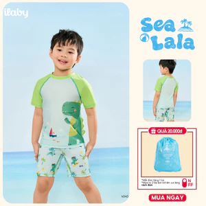 Đồ bơi bé trai ILABY HCM chất liệu thun lạnh co giãn nhanh khô họa tiết khủng long size 10-43kg [4040]