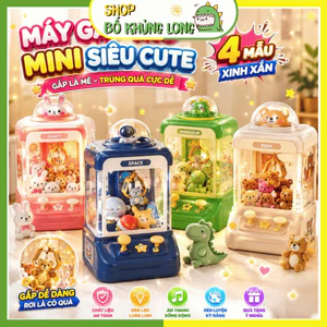 Máy Gắp Thú Bông Mini Cho Bé Kích Thước Size Trung Có Nhạc Có Đèn Sẵn Nhiều Gấu Bông Cho Bé - BỐ KHỦNG LONG
