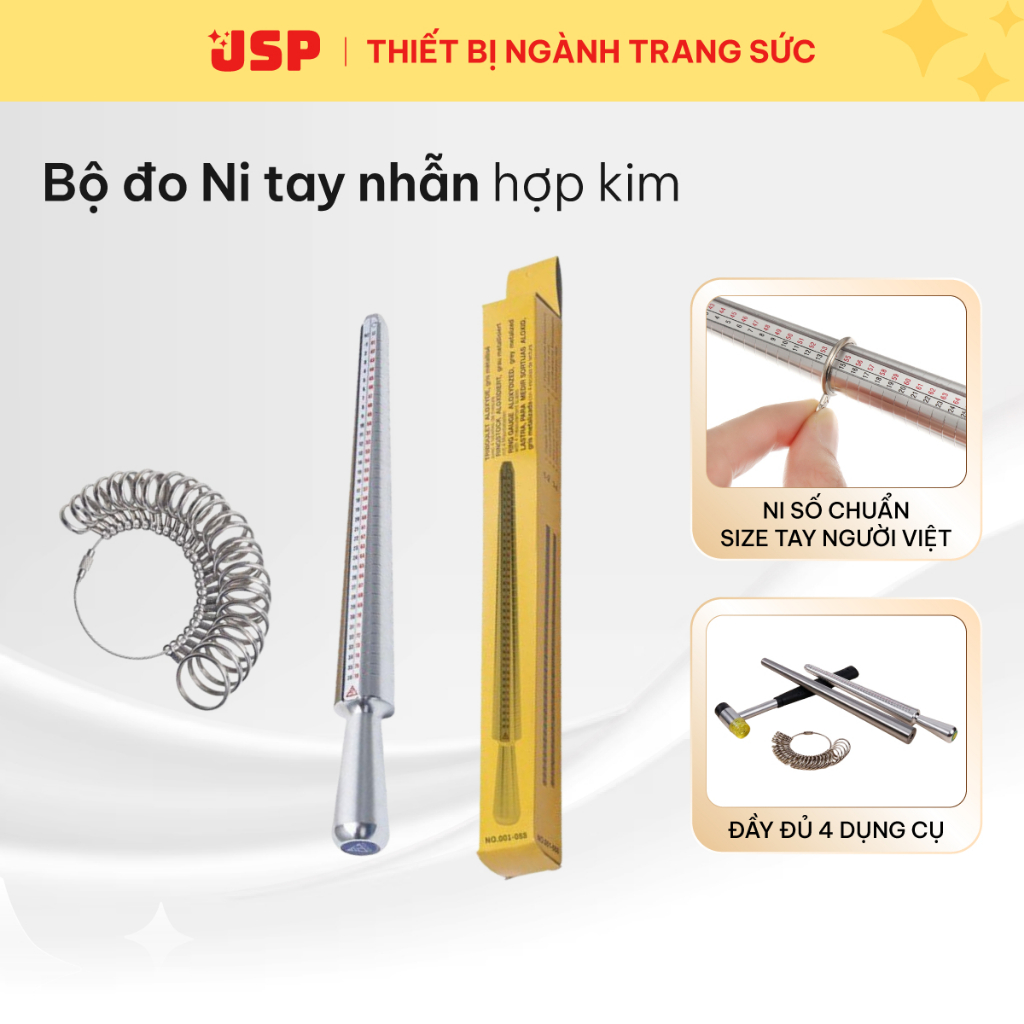 Đo ni nhẫn bộ dụng cụ đo kích thước ngón tay nong nhẫn dung cu đo size nhẫn đo ni tay JSP.
