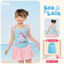 Đồ bơi bé gái ILABY HCM chất thun lạnh co dãn dáng xòe có quần bảo size từ 10-43kg [4022]