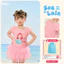Đồ bơi bé gái ILABY HCM váy bơi công chúa Ariel hồng phối lưới tutu size từ 10-43kg[4011]