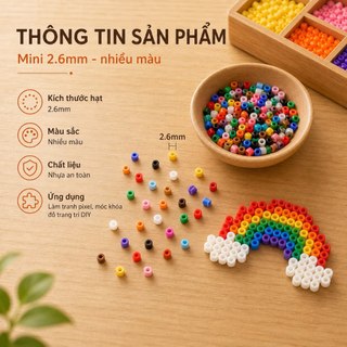 【Hạt tổng hợp 2.6mm/Bộ combo】Nhiều màu sắc để lựa chọn – Đồ chơi trẻ em – Đồ chơi DIY – Hạt nhựa nóng chảy