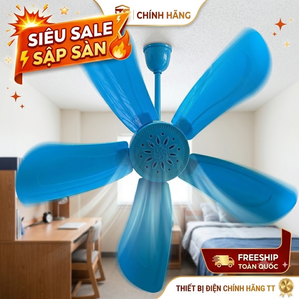 Quạt treo mùng 5 cánh 60cm siêu mát, quạt treo màn gió mạnh cho phòng trọ
