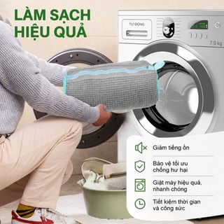 Túi Giặt Giày Chuyên Dụng Có Khóa Kéo | Túi Giặt Giày Máy Giặt Chenille Microfiber Bảo Vệ Sneaker