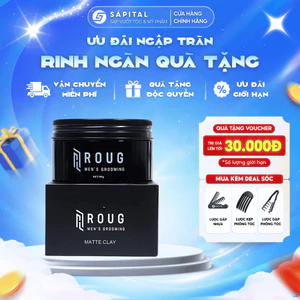 Sáp vuốt tóc Roug Matte Clay - Roug Đen cho tóc mỏng, Giữ nếp tới 12h, Không bết dính