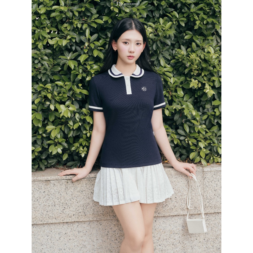 Chân Váy Ngắn Xếp Ly Tà Bung 4S14.2606, Chân Váy Ren Hoa Dáng A-line Phong Cách Preppy Chic, Feminine Style Design By JM
