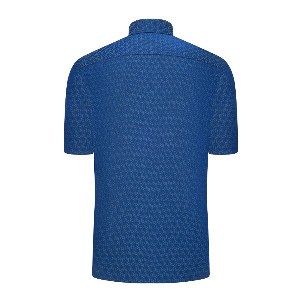 Áo sơ mi ngắn tay vạt ngang VIETTIEN SMART CASUAL vải Hoa hồng form REGULAR VT00000664