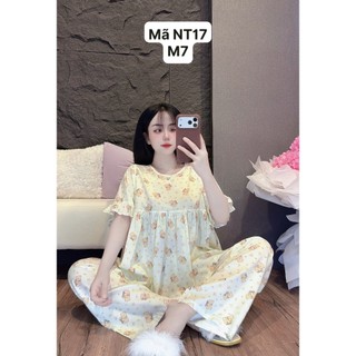 Tay lỡ loe form babydoll chất tole lanh mặc nhà mát thấm mồ hôi mặc nhà cho nữ từ 45kg-70kg