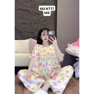 Tay lỡ loe form babydoll chất tole lanh mặc nhà mát thấm mồ hôi mặc nhà cho nữ từ 45kg-70kg
