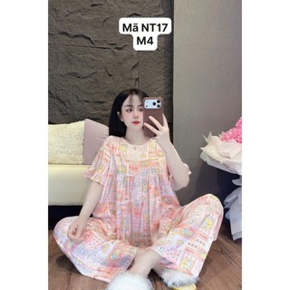 Tay lỡ loe form babydoll chất tole lanh mặc nhà mát thấm mồ hôi mặc nhà cho nữ từ 45kg-70kg