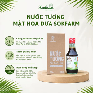 Nước Tương Mật Hoa Dừa Sokfarm 200ml/ 500ml/1L - Xanhsam Natural & Organic