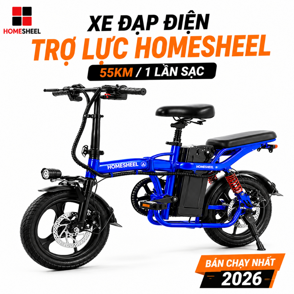 Xe đạp điện trợ lực gấp gọn Homesheel T5s Plus _ Chính hãng_Bảo hành 2 năm