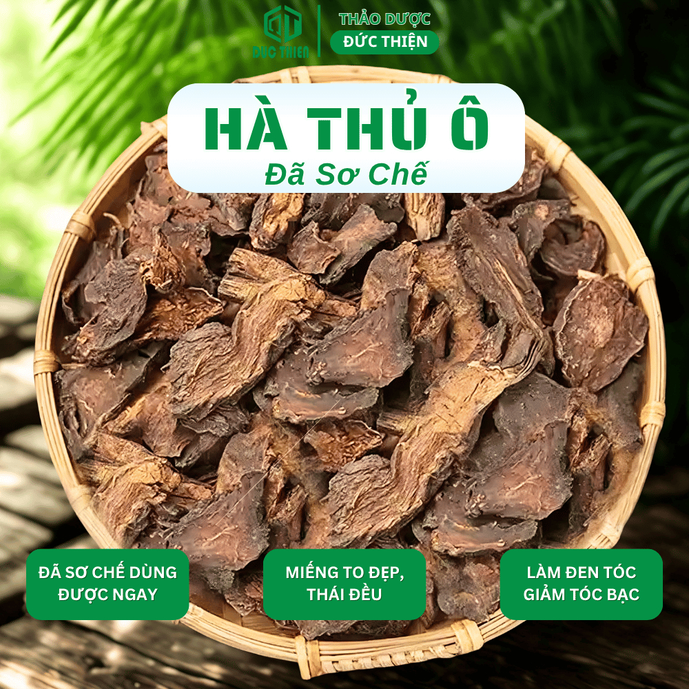 500g, 1kg Hà Thủ Ô Loại 1 Đức Thiện (Khô, Sạch, Thơm) - Giảm Tóc Bạc, Kích Thích Mọc Tóc, Bổ Máu