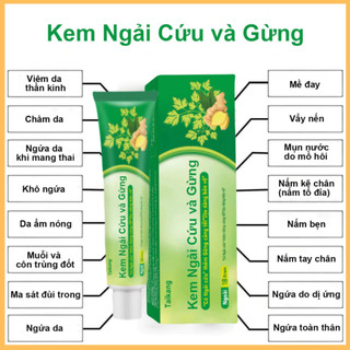 Kem Ngải Cứu và Gừng Giảm Ngứa,Chống nấm, Dịu Da, khử trung và làm sạch kháng khuẩn Tuýp 18g