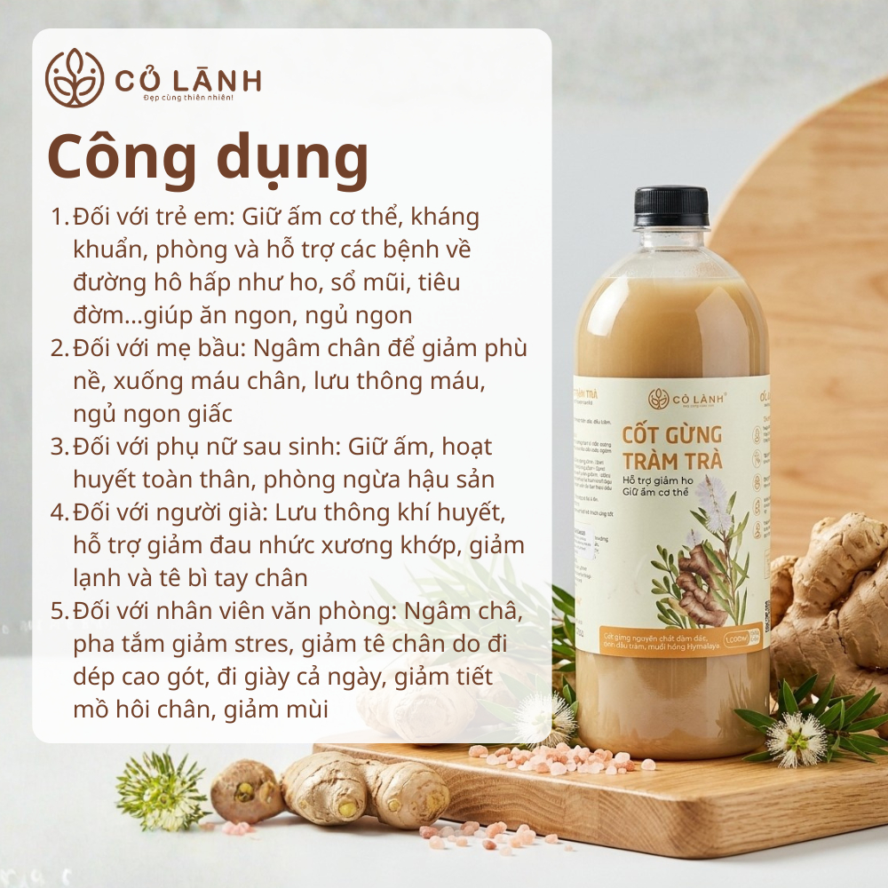 (HOT) 500ml Nước Cốt Gừng Tràm (Không bã) Ngâm Chân, Tắm Bé - Giữ Ấm, Phòng Ho, Lưu Thông Khí Huyết