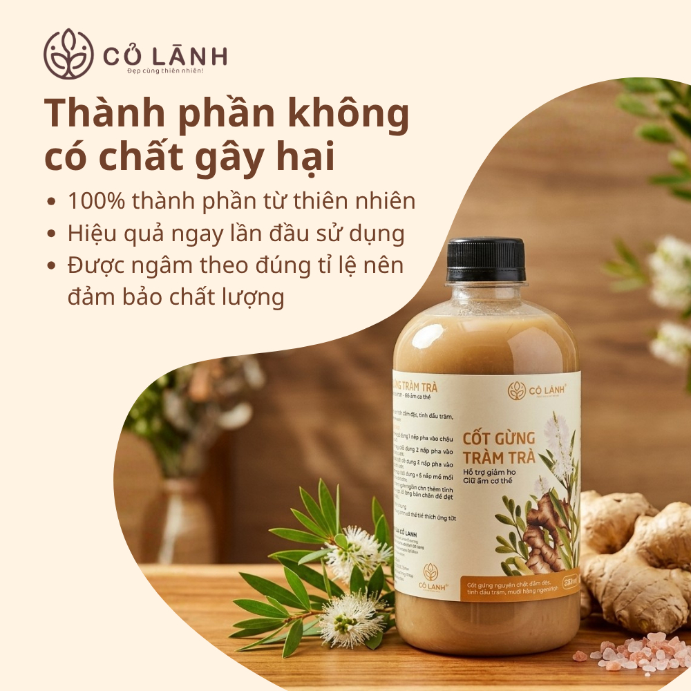 (HOT) 500ml Nước Cốt Gừng Tràm (Không bã) Ngâm Chân, Tắm Bé - Giữ Ấm, Phòng Ho, Lưu Thông Khí Huyết