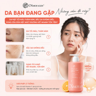 【Xả kho】Sữa rửa mặt Vitamin C CNMOFAXIN 480ml, mờ thâm nám, trắng da【26.12】