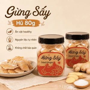 Hộp Mứt Gừng Sấy Ăn Vặt Nam Xanh, Giữ ấm cơ thể, Nguyên Liệu Tự Nhiên, Không Chất Bảo Quản, Hộp 80g