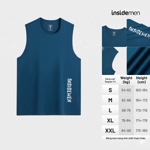 Áo Ba Lỗ Tanktop Nam Insidemen Vải thun Polyester thể thao co giãn, thoáng khí ITL107AS0