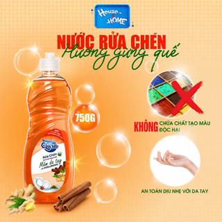 Combo 2 Chai Nước Rửa Chén Clara Hương Gừng Quế Tự Nhiên 750g NRCQG07, Nước Rửa Bát Sạch Nhanh Dầu Mỡ, An Toàn Cho Da