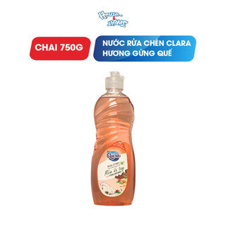 Combo 2 Chai Nước Rửa Chén Clara Hương Gừng Quế Tự Nhiên 750g NRCQG07, Nước Rửa Bát Sạch Nhanh Dầu Mỡ, An Toàn Cho Da
