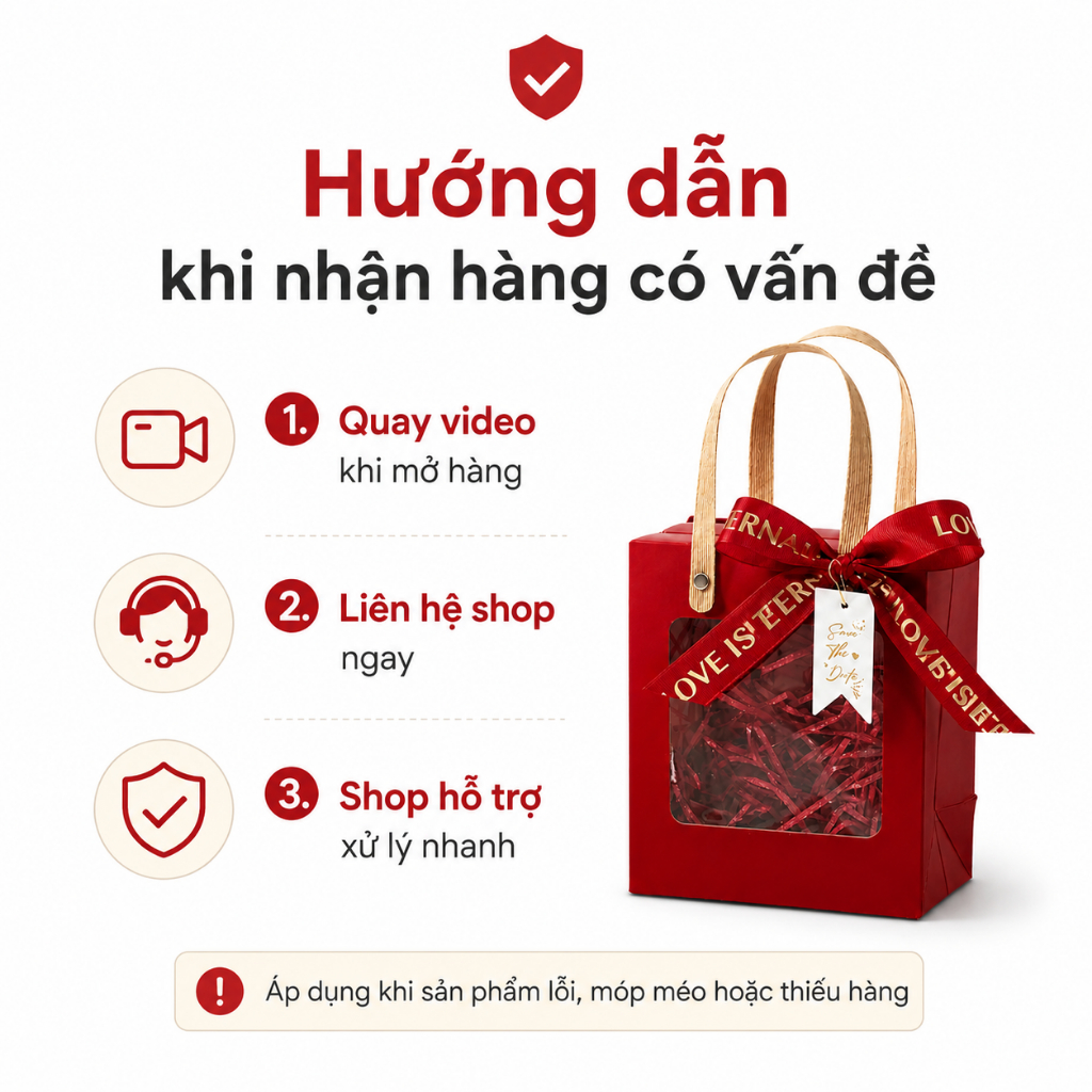 Set 25 Hộp Quà Cửa Sổ Mica Màu Đỏ Đựng Quà Sinh Nhật Có Quai Xách Chắc Chắn