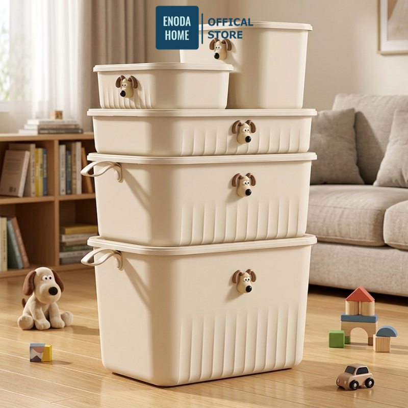 Hộp Đựng Đồ Đa Năng ENODA HOME, Hộp Nhựa Có Nắp Nhiều Kích Thước Decor Sắp Xếp Nhà Cửa Q031