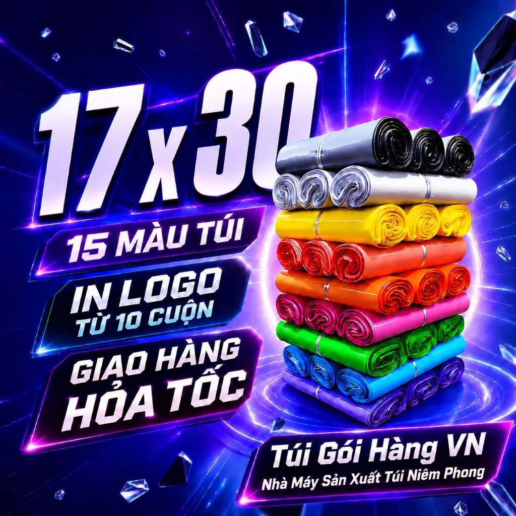 [1 Cuộn] Túi Niêm Phong 17×30 Đóng Phụ Kiện, Giao Hỏa Tốc, Giá Đã Bao Gồm VAT – Túi Gói Hàng VN