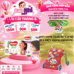 Tã Dán Cao Cấp Huggies Nature Made gói lẻ Size NB 60+3/S82+3/M64+3/L54+3,Thông thoáng cho da, thấm hút,an toàn dịu nhẹ