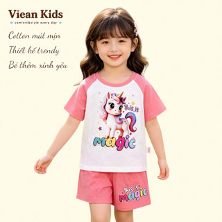Set quần áo bé gái từ 11 -25kg thun cotton cao cấp in ngựa PONY - hãng DOREME