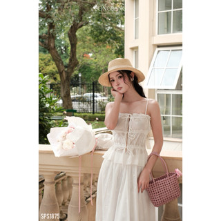 Đầm Maxi 2 Dây Dáng Dài Style Nàng Thơ, Váy Boho Đục Lỗ Tôn Dáng Che Khuyết Điểm Màu Trắng/Hồng/Xanh Chuẩn Hình