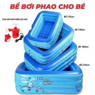 Bể Bơi Phao Cho Bé 1m2 1m3 1m5 1m8 2m1 3 Tầng PVC Dày Dặn - Bể Bơi Trẻ Em Bơm Hơi Siêu Dày Cỡ Lớn