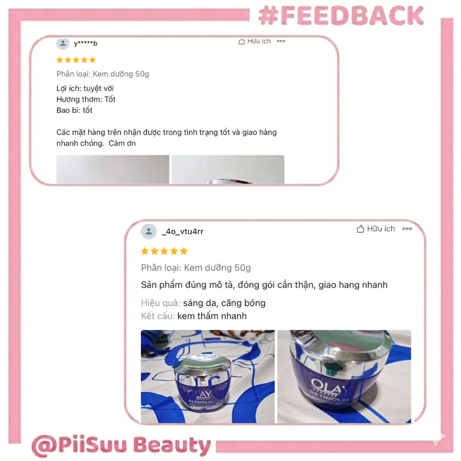 Combo 2: Kem Dưỡng Ẩm Ban Đêm + Serum OLAY RETINOL24 Giúp Mờ Nếp Nhăn 50G + 30ML