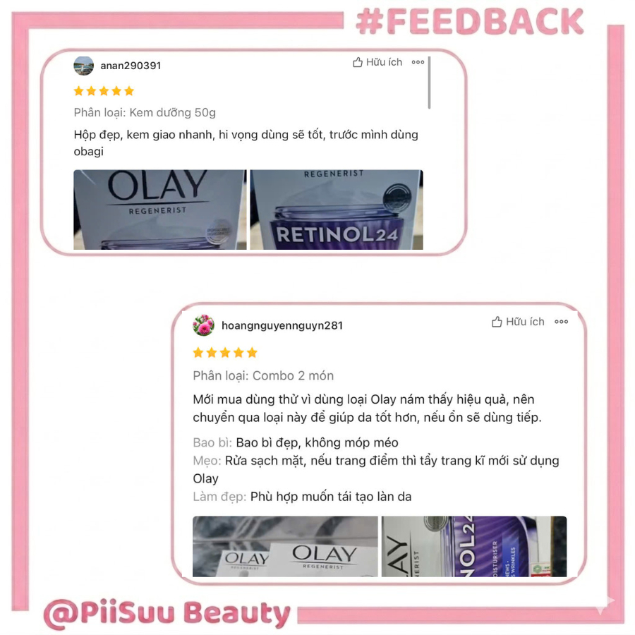 Combo 2: Kem Dưỡng Ẩm Ban Đêm + Serum OLAY RETINOL24 Giúp Mờ Nếp Nhăn 50G + 30ML