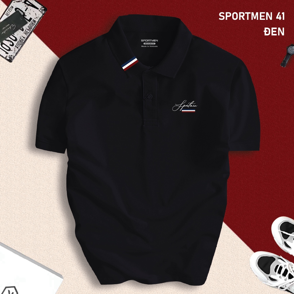 Áo Polo Nam SPORTMEN Cổ Bẻ Basic, Vải Cotton CVC Cá Sấu Thoáng Mát, Lịch Lãm, Sang Trọng | SPORTMEN 41